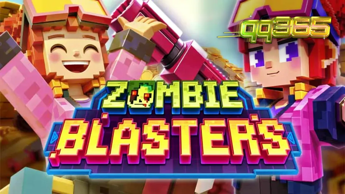 Tampilan antarmuka seluler gim slot Zombie Blasters dengan grafis arcade yang tajam.